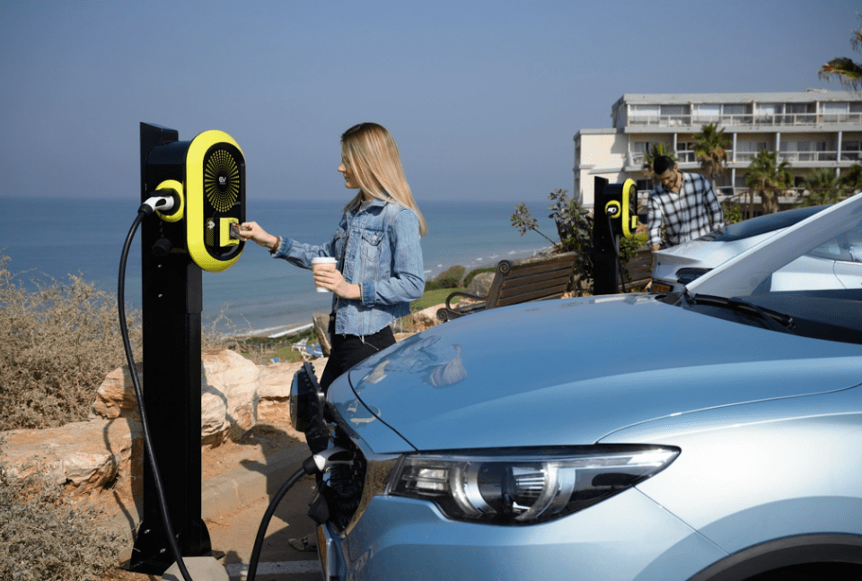 Electric car shop charging meters